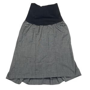 Motherhood Maternity Skirt Women's Size Medium Black Check Pockets twModest Midi